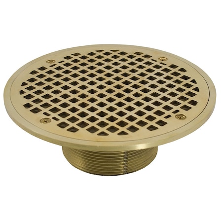 Jones Stephens 3-1/2in. IPS Metal Spud with 8in. Polished Brass Round Strainer D60995